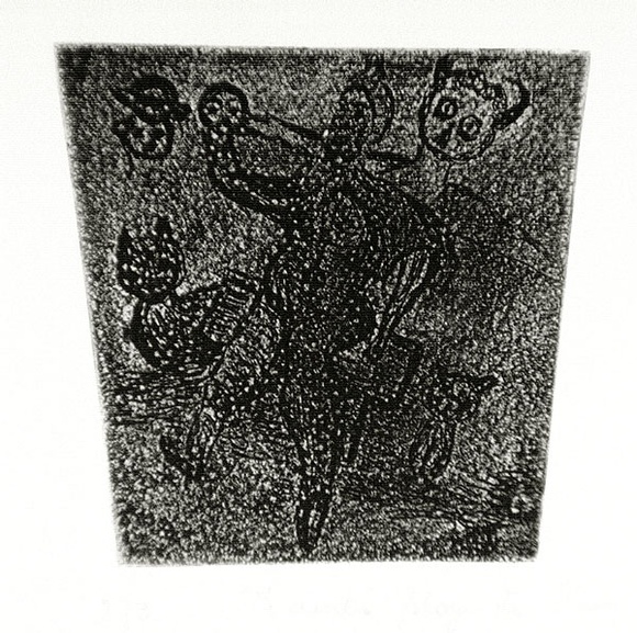 Artist: b'Shearer, Mitzi.' | Title: bThe devil's playmate | Date: 1983-92 | Technique: b'etching, printed in black ink, from one plate' Artist: b'Shearer, Mitzi.' | Title: bThe devil's playmate | Date: 1983-92 | Technique: b'etching, printed in black ink, from one plate'