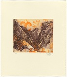 Title: Valley near Kato Zakro | Date: 1991 | Technique: etching, printed in blue and orange ink, from one plate