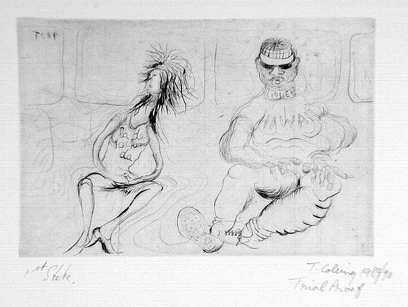 Artist: b'COLEING, Tony' | Title: b'La de fucking da.' | Date: 1989-90 | Technique: b'etching, printed in black ink, from one plate' Artist: b'COLEING, Tony' | Title: b'La de fucking da.' | Date: 1989-90 | Technique: b'etching, printed in black ink, from one plate'