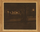 Artist: Cobb, Victor. | Title: A Melbourne coffee stall. | Date: c.1914 | Technique: mezzotint, printed in brown ink, from one plate