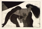 Artist: BALDESSIN, George | Title: Figure in interior. | Date: 1965 | Technique: etching and aquatint, printed in black ink, from one plate