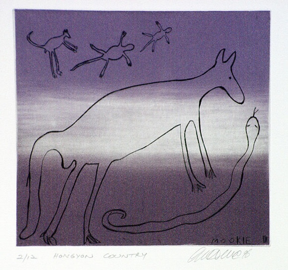 Artist: b'House, Matilda Williams.' | Title: b'Hongyon country' | Date: 1996 | Technique: b'etching and aquatint, printed in colour, from two plates' Artist: b'House, Matilda Williams.' | Title: b'Hongyon country' | Date: 1996 | Technique: b'etching and aquatint, printed in colour, from two plates'