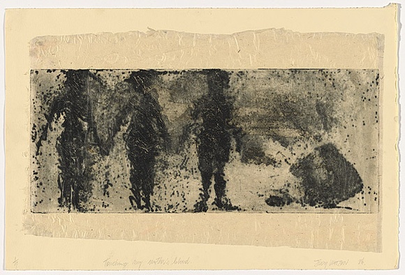 Artist: b'Watson, Judy.' | Title: btouching my mother's blood | Date: 1988 | Technique: b'etching, printed in black ink, from one plate' Artist: b'Watson, Judy.' | Title: btouching my mother's blood | Date: 1988 | Technique: b'etching, printed in black ink, from one plate'