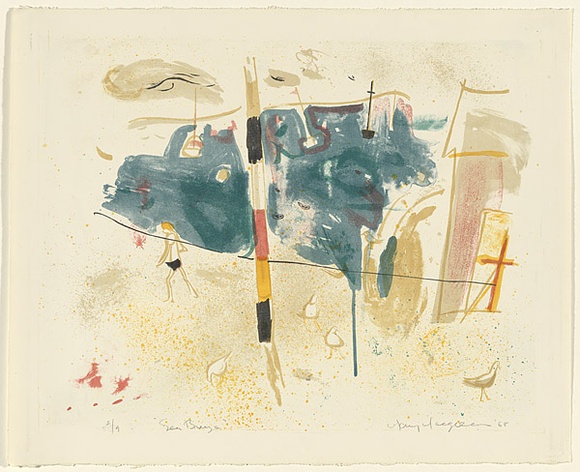 Artist: b'MACQUEEN, Mary' | Title: b'Sea breeze' | Date: c.1968 | Technique: b'lithograph, printed in colour, from multiple plates' | Copyright: b'Courtesy Paulette Calhoun, for the estate of Mary Macqueen' Artist: b'MACQUEEN, Mary' | Title: b'Sea breeze' | Date: c.1968 | Technique: b'lithograph, printed in colour, from multiple plates' | Copyright: b'Courtesy Paulette Calhoun, for the estate of Mary Macqueen'
