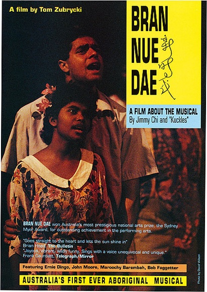 Artist: b'REDBACK GRAPHIX' | Title: b'Leaflet: Bran Nue Dae' | Date: 1991 | Technique: b'offset-lithograph, printed in colour, from four plates' Artist: b'REDBACK GRAPHIX' | Title: b'Leaflet: Bran Nue Dae' | Date: 1991 | Technique: b'offset-lithograph, printed in colour, from four plates'