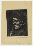 Artist: Groblicka, Lidia | Title: Model [in profile facing right, 1] | Date: 1952-53 | Technique: monotype