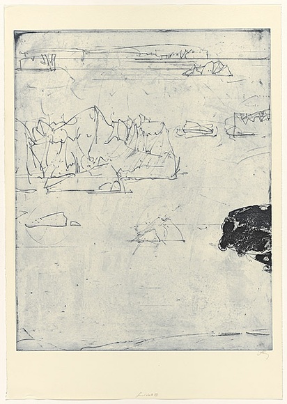 Artist: b'SCHMEISSER, Jorg' | Title: b'Mawson Station' | Date: 2001 | Technique: b'etching, printed in blue ink, from one plate' | Copyright: b'\xc2\xa9 J\xc3\xb6rg Schmeisser' Artist: b'SCHMEISSER, Jorg' | Title: b'Mawson Station' | Date: 2001 | Technique: b'etching, printed in blue ink, from one plate' | Copyright: b'\xc2\xa9 J\xc3\xb6rg Schmeisser'