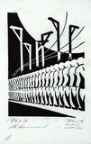 Artist: Haefliger, Paul. | Title: Illustration for Oscar Wilde, Ballad of Reading Goal | Date: 1931-32 | Technique: linocut, printed in black ink, from one block