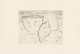 Title: b'Bowl - card - shell' | Date: 1983 | Technique: b'soft-ground etching, printed in black ink, from one plate'