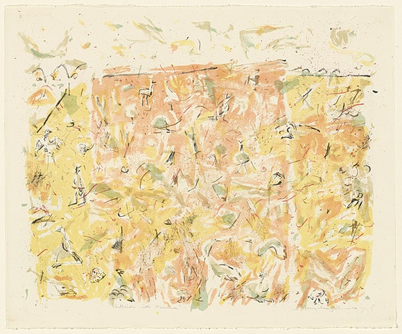 Artist: b'MACQUEEN, Mary' | Title: b'Hillside with fauna' | Date: 1976 | Technique: b'lithograph, printed in colour, from multiple plates' | Copyright: b'Courtesy Paulette Calhoun, for the estate of Mary Macqueen' Artist: b'MACQUEEN, Mary' | Title: b'Hillside with fauna' | Date: 1976 | Technique: b'lithograph, printed in colour, from multiple plates' | Copyright: b'Courtesy Paulette Calhoun, for the estate of Mary Macqueen'