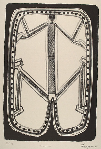 Artist: b'Yulidjirri, Thompson.' | Title: b'Namarrkon' | Date: 2000, October - November | Technique: b'lithograph, printed in black ink, from one stone' Artist: b'Yulidjirri, Thompson.' | Title: b'Namarrkon' | Date: 2000, October - November | Technique: b'lithograph, printed in black ink, from one stone'