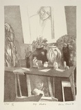 Artist: Chehovski, Alice Blanch. | Title: My studio | Date: 1998 | Technique: lithograph, printed in black ink, from one stone