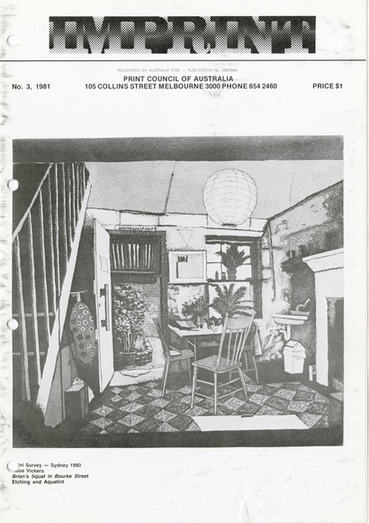 Artist: b'PRINT COUNCIL OF AUSTRALIA' | Title: b'Periodical | Imprint. Melbourne: Print Council of Australia, vol. 16, no. 3, 1981' | Date: 1981 Artist: b'PRINT COUNCIL OF AUSTRALIA' | Title: b'Periodical | Imprint. Melbourne: Print Council of Australia, vol. 16, no. 3, 1981' | Date: 1981
