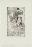 Artist: WALKER, Murray | Title: Stripper and jazzman. | Date: 1975 | Technique: etching, printed in black ink, from one plate