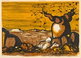 Artist: Drysdale, Russell. | Title: Kimberley landscape. | Date: 1964 | Technique: lithograph, printed in colour, from three zinc plates | Copyright: © Estate of Russell Drysdale