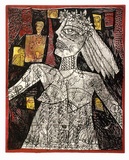 Artist: b'HANRAHAN, Barbara' | Title: b'Bride' | Date: 1985 | Technique: b'etching, printed colour, from three plates'