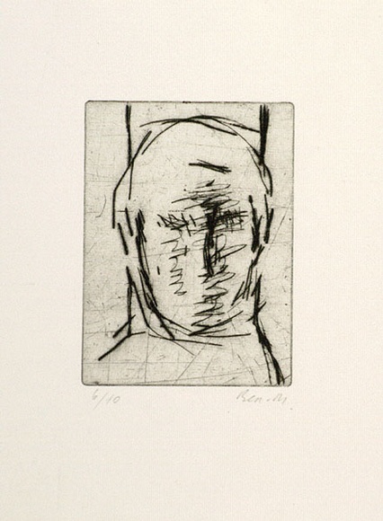 Artist: b'MADDOCK, Bea' | Title: b'Turning head.' | Date: 25 August 1964 | Technique: b'drypoint, printed in black ink, from one copper plate' Artist: b'MADDOCK, Bea' | Title: b'Turning head.' | Date: 25 August 1964 | Technique: b'drypoint, printed in black ink, from one copper plate'