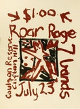 Artist: b'HOWSON, Mark' | Title: b'Roar Rage, Coulson Reserve, Clifton Hill' | Date: (1983) | Technique: b'screenprint, printed in black ink, from one screen; synthetic polymer paint additions'