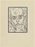 Artist: Kahan, Louis. | Title: The artist and his tools | Date: 1947 | Technique: woodcut, printed in black ink, from one block | Copyright: © Louis Kahan. Licensed by VISCOPY, Australia