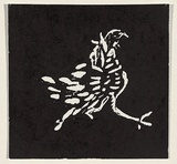 Artist: b'WILLIAMS, Fred' | Title: b'Cockerel [2nd version]' | Date: 1957 | Technique: b'linocut, printed in black ink, from one block' | Copyright: b'\xc2\xa9 Fred Williams Estate'