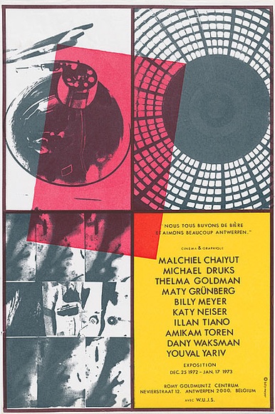 Artist: b'MEYER, Bill' | Title: b'Nous tous buvons de biere et aimons beaucoup Antwerpen.' | Date: 1972 | Technique: b'screenprint, printed in four colours, from three screens (open blockout letraset and ortho for direct emulsion)' | Copyright: b'\xc2\xa9 Bill Meyer'