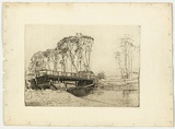 Artist: b'Long, Sydney.' | Title: b'The bridge, Avoca' | Date: 1926 | Technique: b'line-etching and drypoint printed in black ink with plate-tone, from one zinc plate' | Copyright: b'Reproduced with the kind permission of the Ophthalmic Research Institute of Australia'