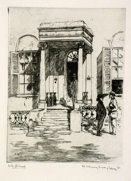 Artist: b'FULLWOOD, A.H.' | Title: b'Old Treasury Building, Sydney.' | Date: 1923 | Technique: b'etching, printed in black ink, from one plate' Artist: b'FULLWOOD, A.H.' | Title: b'Old Treasury Building, Sydney.' | Date: 1923 | Technique: b'etching, printed in black ink, from one plate'