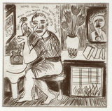 Artist: Harding, Richard. | Title: Just a Melbourne conversation | Date: 1991 | Technique: etching, printed in black ink, from one plate