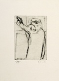 Artist: MADDOCK, Bea | Title: Man pointing. | Date: 1966-67 | Technique: drypoint, printed in black ink from one plate