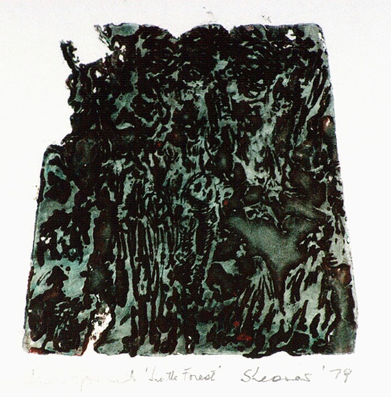 Artist: b'Shearer, Mitzi.' | Title: b'In the forest' | Date: 1979 | Technique: b'etching, printed in colour, from one  plate'