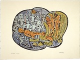 Artist: Morububuna, Martin. | Title: The death of Mitikata | Date: 1983 | Technique: screenprint, printed in colour, from six screens
