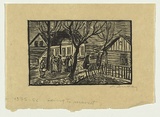 Artist: Groblicka, Lidia | Title: Going to market | Date: 1955-56 | Technique: woodcut, printed in black ink, from one block