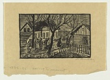 Artist: Groblicka, Lidia. | Title: Going to market | Date: 1955-56 | Technique: woodcut, printed in black ink, from one block