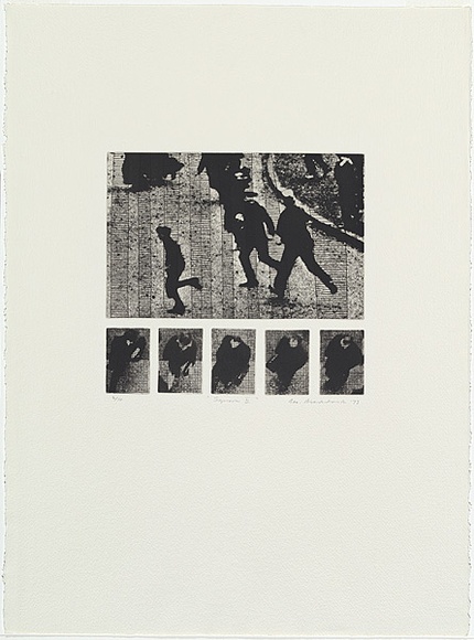 Artist: b'MADDOCK, Bea' | Title: b'Square II' | Date: 1973 | Technique: b'photo-etching, aquatint and line-etching, printed in black ink, from six zinc plates' Artist: b'MADDOCK, Bea' | Title: b'Square II' | Date: 1973 | Technique: b'photo-etching, aquatint and line-etching, printed in black ink, from six zinc plates'