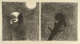 Artist: Lincoln, Kevin. | Title: Self-portrait - cello | Date: 1995, November | Technique: lithograph, printed in black ink, from one stone