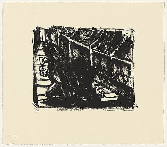Artist: b'Blackman, Charles.' | Title: b'Street games.' | Date: 1984 | Technique: b'screenprint, printed in black ink, from one stencil'