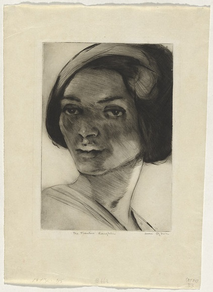 Artist: b'Dyson, Will.' | Title: bThe planter's daughter. | Date: 1930 | Technique: b'drypoint, printed in black ink with plate-tone, from one plate' Artist: b'Dyson, Will.' | Title: bThe planter's daughter. | Date: 1930 | Technique: b'drypoint, printed in black ink with plate-tone, from one plate'