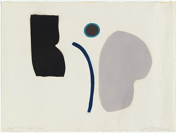 Artist: b'Dawson, Janet.' | Title: b'Stencil no.3.' | Date: 1963 | Technique: b'airbrush stencil, printed in colour, from five paper stencils' | Copyright: b'\xc2\xa9 Janet Dawson. Licensed by VISCOPY, Australia' Artist: b'Dawson, Janet.' | Title: b'Stencil no.3.' | Date: 1963 | Technique: b'airbrush stencil, printed in colour, from five paper stencils' | Copyright: b'\xc2\xa9 Janet Dawson. Licensed by VISCOPY, Australia'