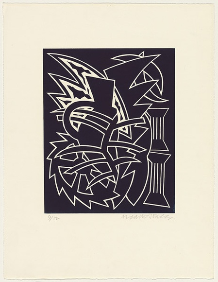 Artist: b'LEACH-JONES, Alun' | Title: b'Lupercalia #7' | Date: 1983 | Technique: b'linocut, printed in deep blue ink, from one block' | Copyright: b'Courtesy of the artist' Artist: b'LEACH-JONES, Alun' | Title: b'Lupercalia #7' | Date: 1983 | Technique: b'linocut, printed in deep blue ink, from one block' | Copyright: b'Courtesy of the artist'