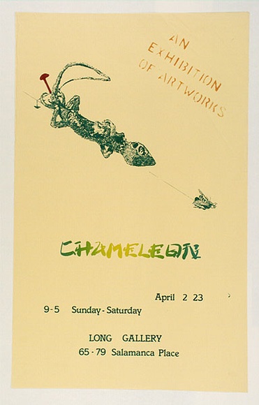 Artist: b'Malm, Wayne.' | Title: b'Exhibition poster: Chameleon Long Gallery' | Date: c.1982