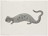 Artist: b'Morububuna, Martin.' | Title: b'Topinilategila [Lizard].' | Date: 1975 | Technique: b'lithograph, printed in black ink, from one stone'