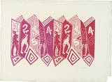 Artist: WALKER, Murray | Title: One two three four five six. | Date: 1970 | Technique: linocut, printed in colour, from multiple blocks