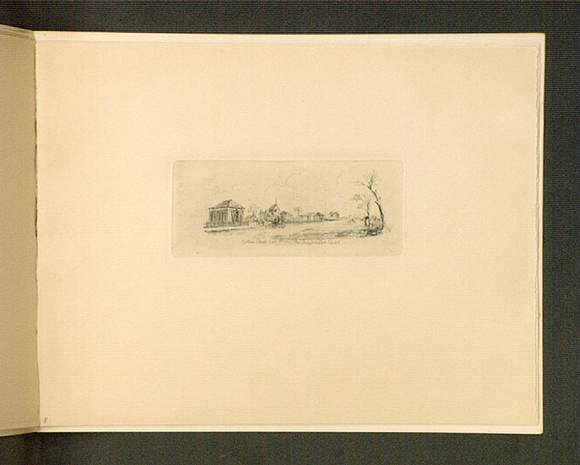 Artist: b'Jones, Henry Gilbert.' | Title: b'Collins Street East from the Independent Chapel.' | Date: 1841-45 | Technique: b'etching, printed in black ink, from one copper/plate' Artist: b'Jones, Henry Gilbert.' | Title: b'Collins Street East from the Independent Chapel.' | Date: 1841-45 | Technique: b'etching, printed in black ink, from one copper/plate'