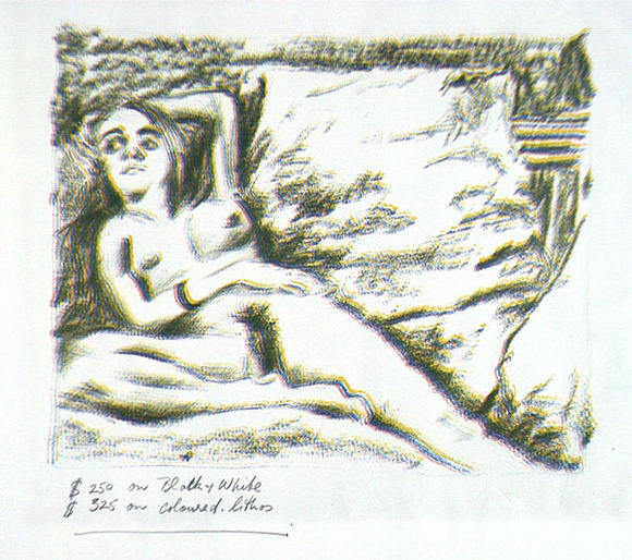 Artist: b'COLEING, Tony' | Title: b'Watching T.V.' | Date: 1986 | Technique: b'transfer-lithograph, printed in colour, from multiple stones [or plates]'