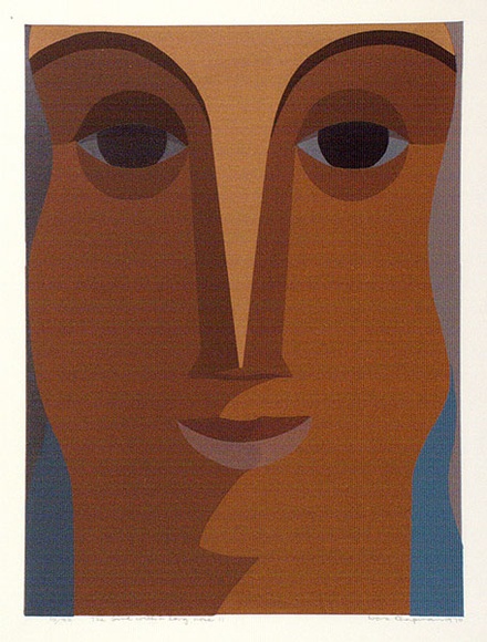 Artist: b'Chapman, Dora.' | Title: b'The girl with a long nose.' | Date: 1970 | Technique: b'screenprint, printed in colour, from multiple stencils' | Copyright: b'\xc2\xa9 Dora Chapman, Licensed by VISCOPY, Australia' Artist: b'Chapman, Dora.' | Title: b'The girl with a long nose.' | Date: 1970 | Technique: b'screenprint, printed in colour, from multiple stencils' | Copyright: b'\xc2\xa9 Dora Chapman, Licensed by VISCOPY, Australia'