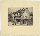 Artist: LINDSAY, Lionel | Title: Old houses, Cumberland Street, Sydney. | Date: 1912 | Technique: etching and aquatint, printed in black ink with plate-tone, from one plate | Copyright: Courtesy of the National Library of Australia