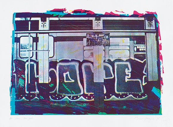Artist: b'MEYER, Bill' | Title: b'Love, New York' | Date: 1975 | Technique: b'screenprint, printed in colour, from four screens (indirect photo stencils, direct hand-cut stencils)' | Copyright: b'\xc2\xa9 Bill Meyer' Artist: b'MEYER, Bill' | Title: b'Love, New York' | Date: 1975 | Technique: b'screenprint, printed in colour, from four screens (indirect photo stencils, direct hand-cut stencils)' | Copyright: b'\xc2\xa9 Bill Meyer'