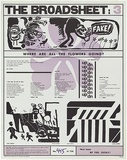 Artist: b'Petty, Bruce.' | Title: b'The Broadsheet 3: Where are all the flowers going - 3 individual prints by 3 artists on one sheet.' | Date: 1968 | Technique: b'relief, printed in colour, from two blocks' | Copyright: b'The Alan Oldfield Bequest'