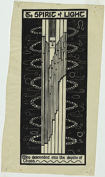 Artist: b'Waller, Christian.' | Title: b'The Spirit of Light' | Date: 1932 | Technique: b'linocut, printed in black ink, from one block' Artist: b'Waller, Christian.' | Title: b'The Spirit of Light' | Date: 1932 | Technique: b'linocut, printed in black ink, from one block'