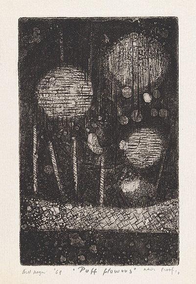 Artist: b'MEYER, Bill' | Title: b'Puff flowers' | Date: 1969 | Technique: b'etching and aquatint, printed in black ink, from one plate' | Copyright: b'\xc2\xa9 Bill Meyer' Artist: b'MEYER, Bill' | Title: b'Puff flowers' | Date: 1969 | Technique: b'etching and aquatint, printed in black ink, from one plate' | Copyright: b'\xc2\xa9 Bill Meyer'